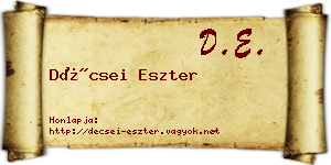Décsei Eszter névjegykártya