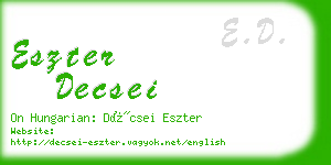 eszter decsei business card